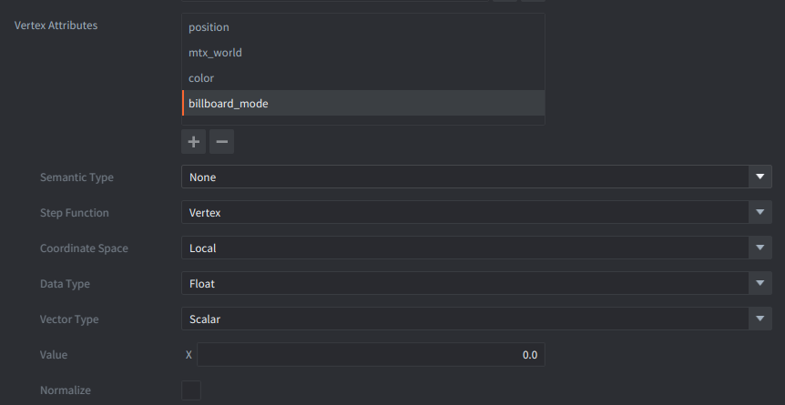Vertex attribute: billboard_mode