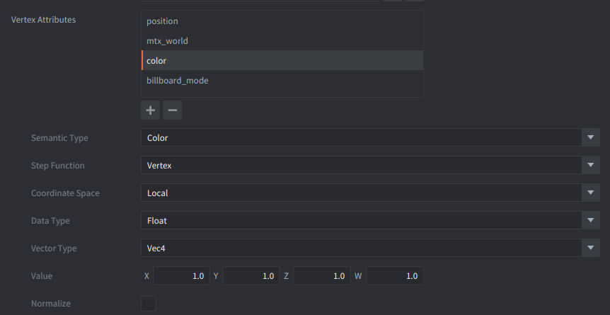 Vertex attribute: color