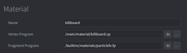 Material setup