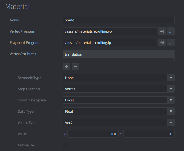 Texture scrolling example