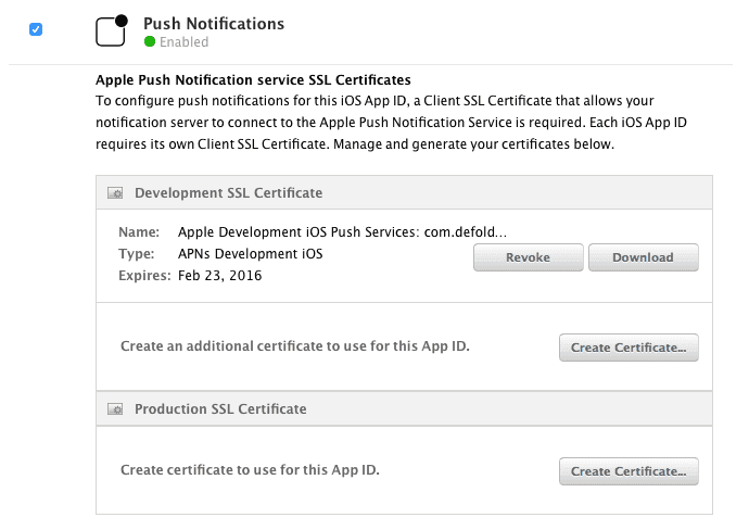 APN SSL certificate
