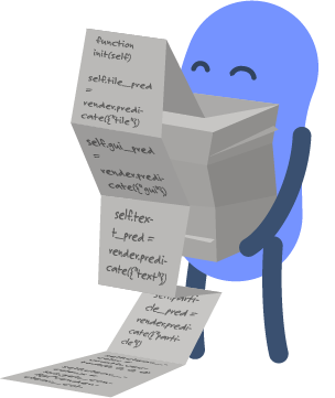 Defold bean holding a device