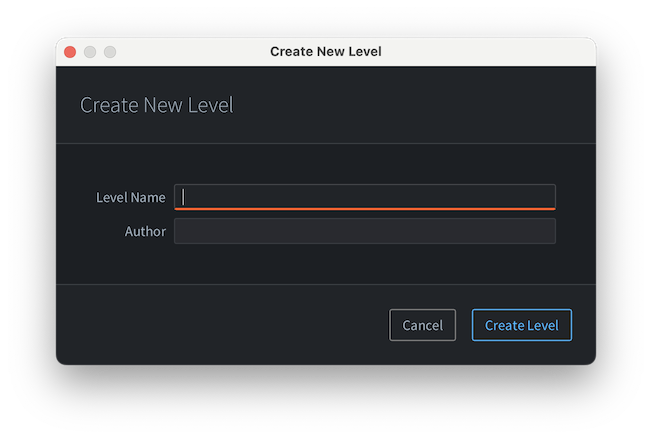 New Level Dialog