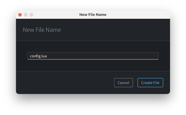 New File Dialog