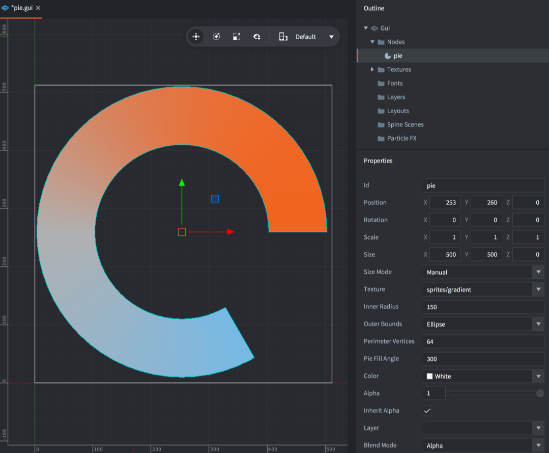 Create pie node