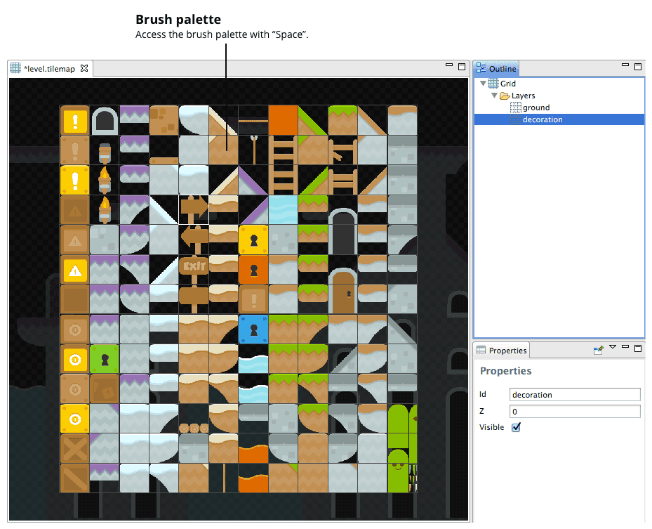 Tile map palette