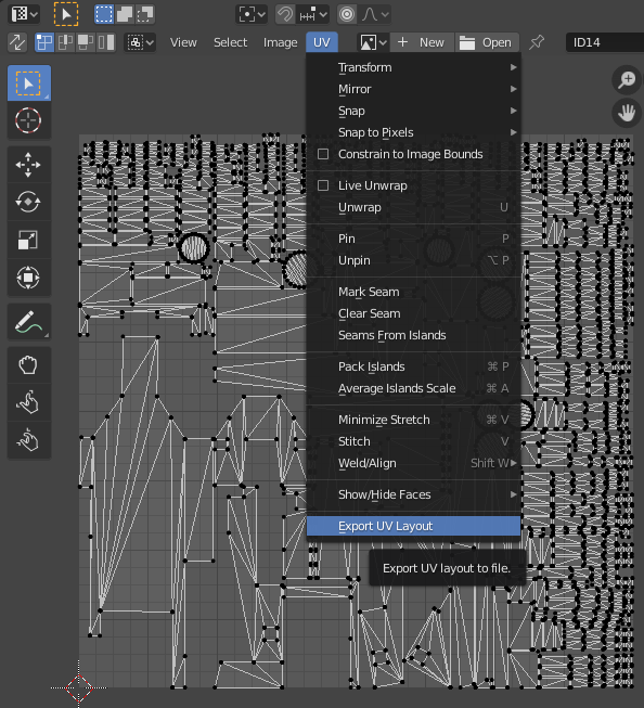 Export UV layout