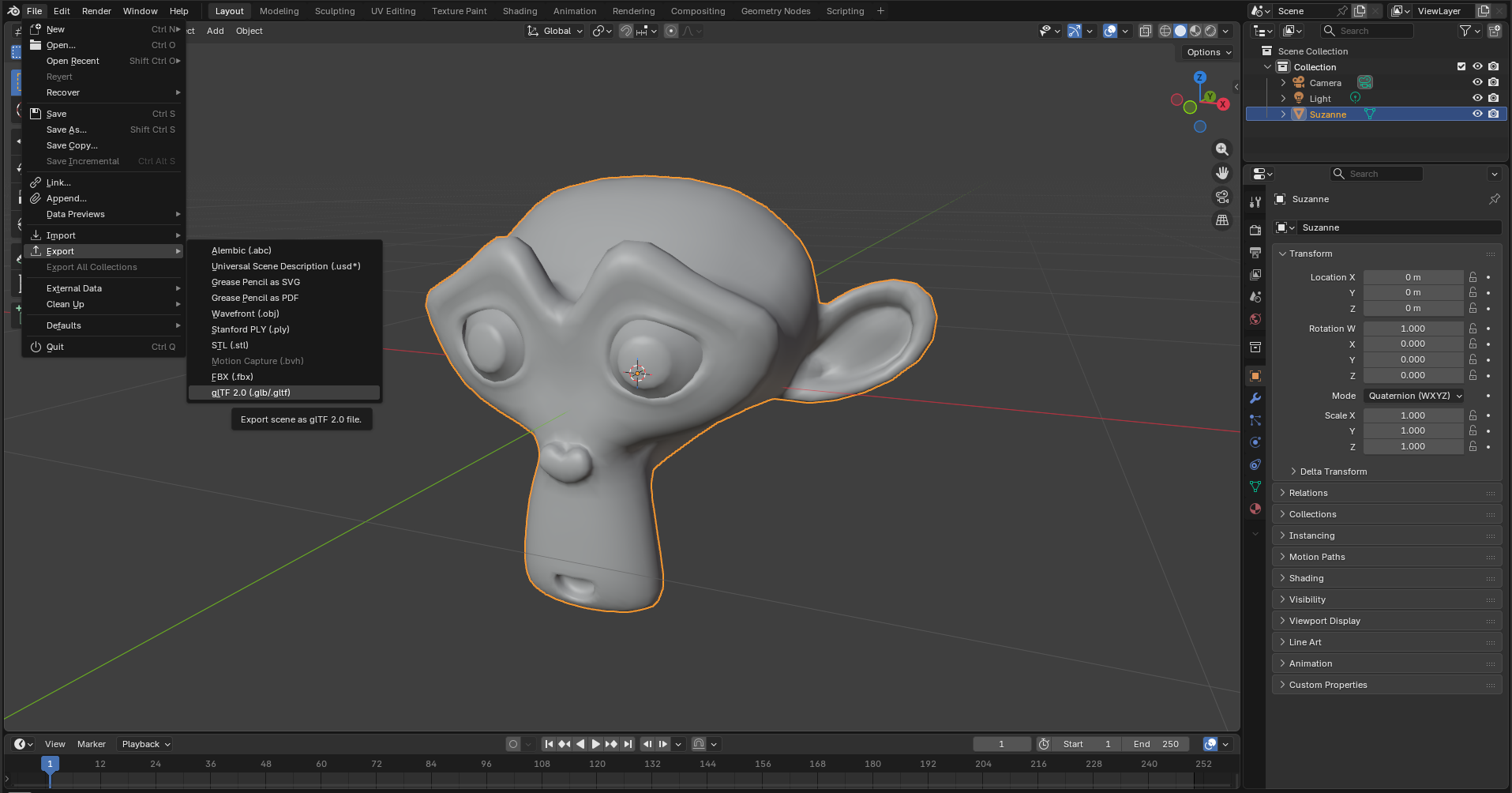 Экспорт из Blender