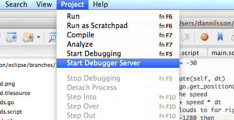 Start debugger