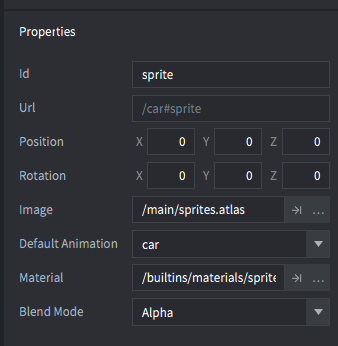 Sprite properties