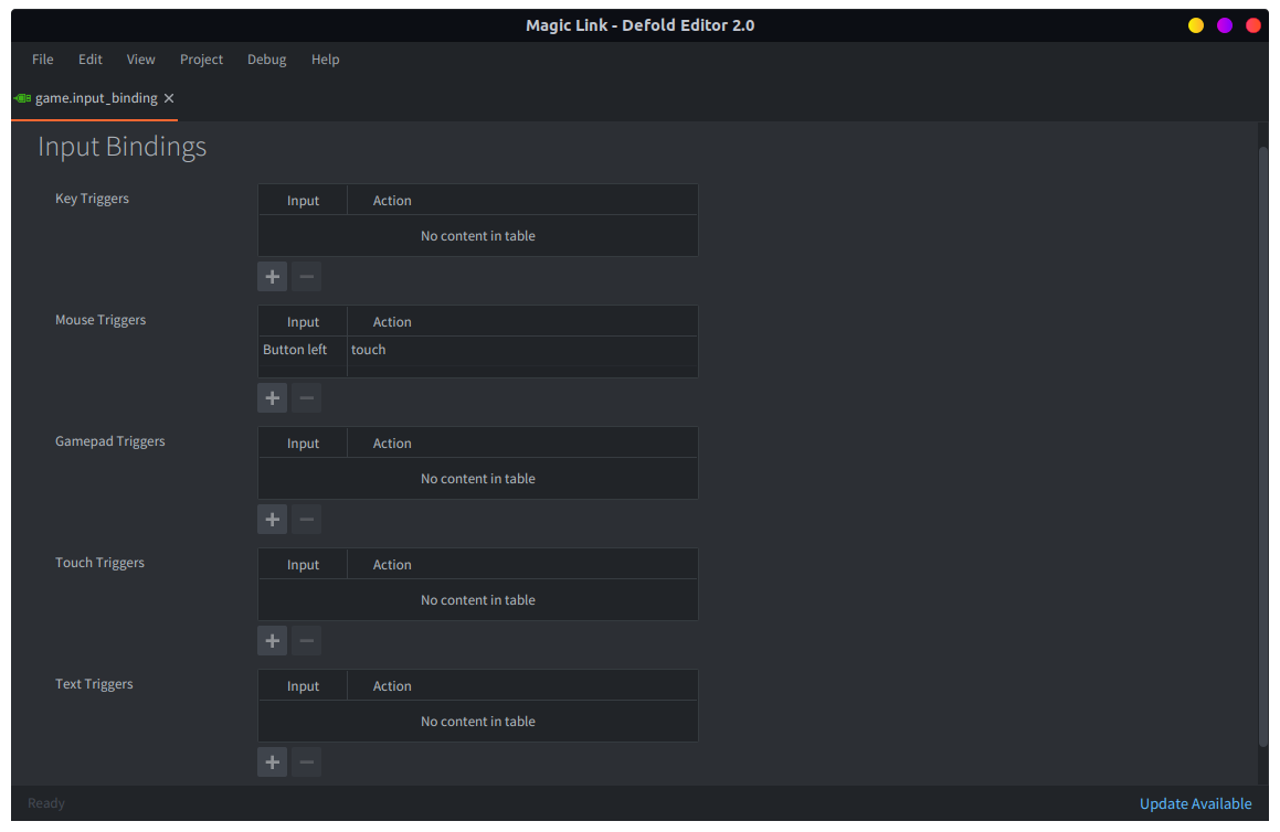 Input bindings