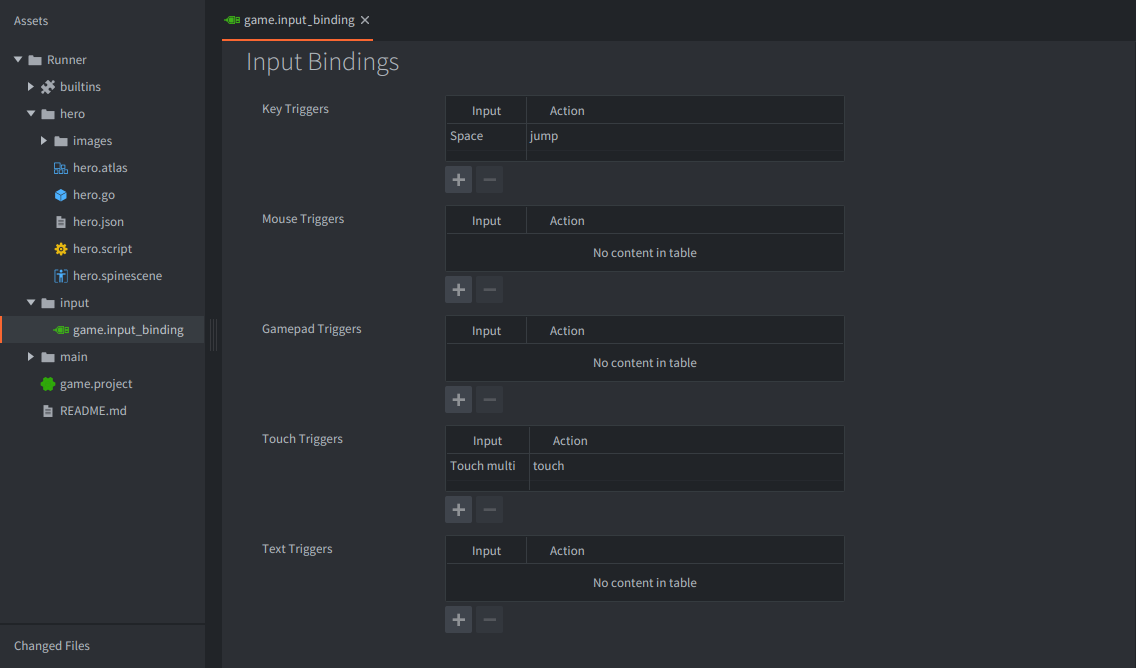 Input bindings