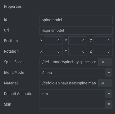 Spinemodel properties