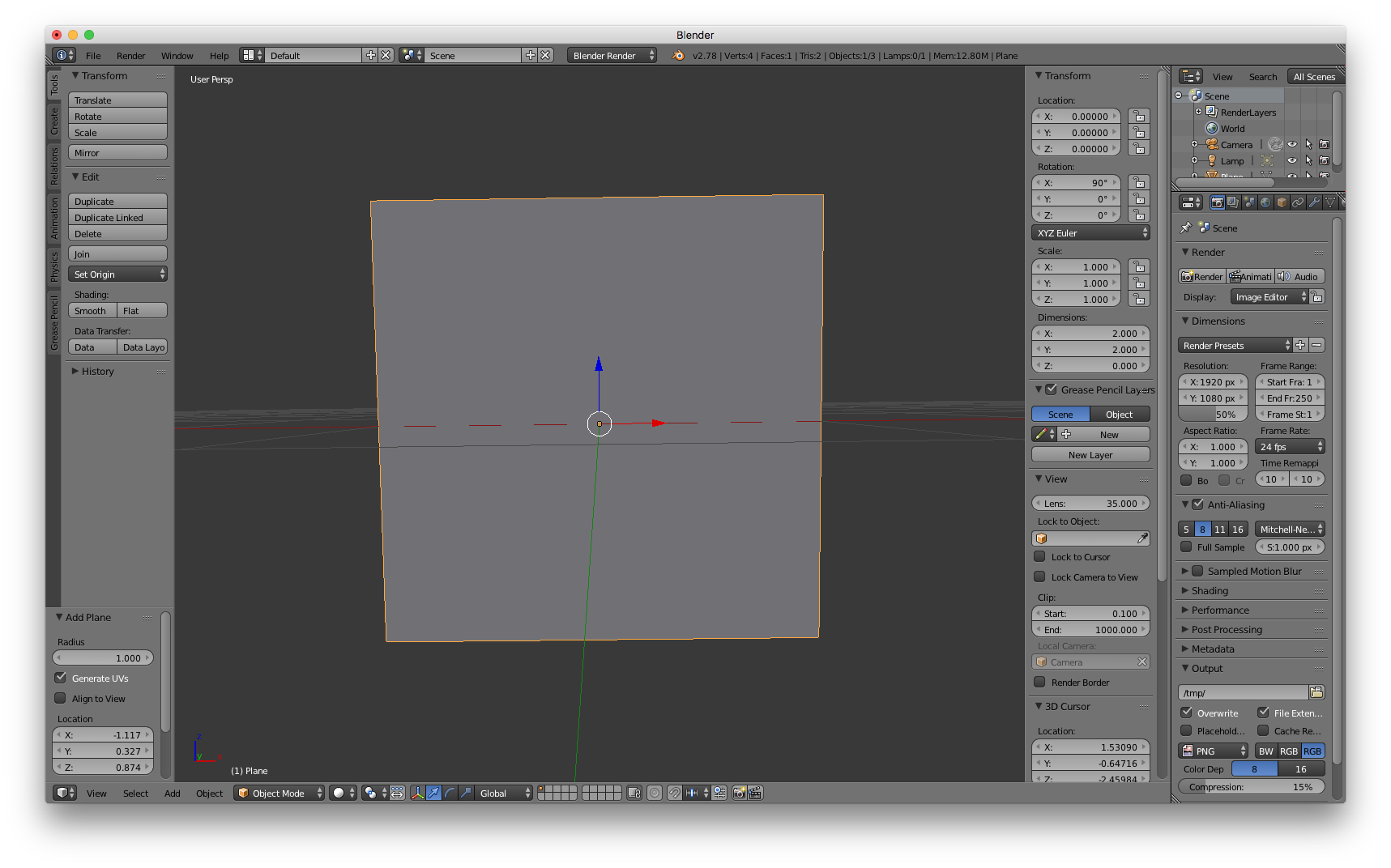 quad in Blender